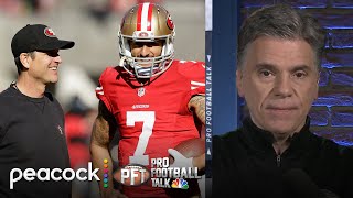 Jim Harbaugh has spoken to Colin Kaepernick about coaching job  Pro Football Talk  NFL on NBC [upl. by Cirone]