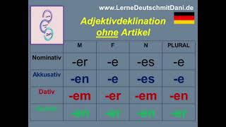 Deutsch lernen Adjektivdeklination ohne Artikel DaF [upl. by Germaine]