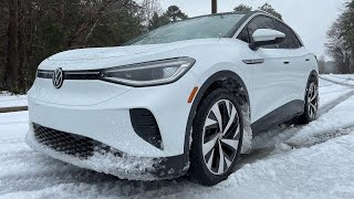 I Take My RWD Volkswagen ID4 EV Out In The Snow For The First Time [upl. by Nibot]