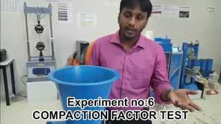 COMPACTION FACTOR TEST  Civil Engineering lab experiment [upl. by Anerahs]