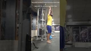 Low overhead Triceps extension with V Bar  High Pully Triceps extension with V bar triceps workout [upl. by Ynned]