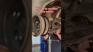 How not to resurface drum brakes mechanic cars 57chevy viralvideo funny carbrake autorepair [upl. by Annim168]