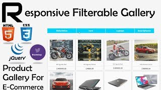 HOW TO CREATE RESPONSIVE FILTERABLE GALLERY PRODUCT GALLERY ECOMMERCE BOOTSTRAP JQUERY FROM SCRATCH [upl. by Ylerebmik]