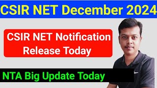 CSIR NET December Notification 2024  CSIR NET 2025 Notification  CSIR NET December 2024 Exam Date [upl. by Hephzipah]