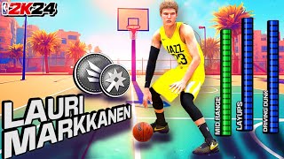 2K24 LAURI MARKKANEN BUILD  HOF BIG DRIVER Skilled Power Forward  611 SHOT CREATING SLASHER [upl. by Durr281]