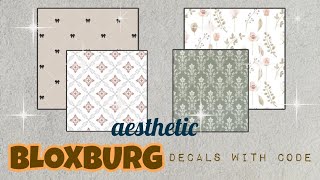 AESTHETIC WALLPAPER PATTERN DECALS FOR BLOXBURG  ROBLOX [upl. by Enidaj]