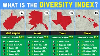 US States Ranked by the Diversity Index  Most Diverse to Least Diverse [upl. by Olraced907]