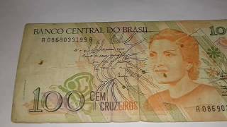 Nota de cem cruzeiros para coleção numismática [upl. by Brigitta]