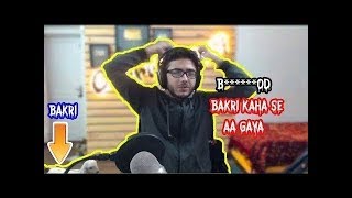 CARRYMINATI SPOOKED BY BAKRI WHILE STREAMING [upl. by Rintoul802]