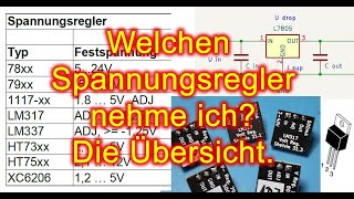 Die große Spannungsregler Übersicht Welchen Regler soll ich verwenden Techn Daten und Vergleich [upl. by Arnulfo]