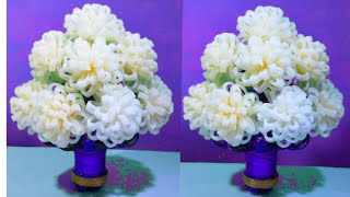 गुलदस्ता  DIYNEW DESIGN FOAM GULDASTAWASTE PLASTIC BOTTLE FLOWERPOTVASEFOAM GULDASTAFOAM [upl. by Vizzone]