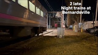 2 late night trains at Bernardsville [upl. by Notseh905]