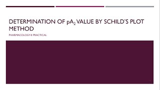 Determination of pA2 value by Schilds plot method [upl. by Yhtak]