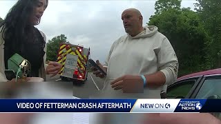 Video shows Sen John Fetterman in aftermath of I70 crash in Maryland [upl. by Aierdna]