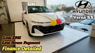 Hyundai Verna SX On Road Price👌EMI amp Down Payment  Finance Detailed [upl. by Small]