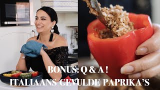 HEERLIJKE ITALIAANS GEVULDE PAPRIKA’S  Makkelijk Italiaans recept en een QampA met Marta [upl. by Oirramaj30]