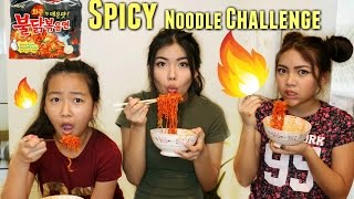 EXTREME SPICY Noodle Challenge with Sisters [upl. by Idissac]