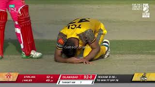 wahab Riaz fall very bad during bowling [upl. by Claudina]