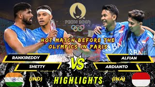 Wow‼️Hot match before the Olympics in‼️ ParisAlfianArdianto vs RankireddyShetty [upl. by Hsemin115]