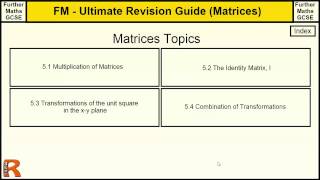 Matrices Index Ultimate revision guide for Further maths GCSE [upl. by Nimzzaj]