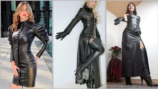 Women Leather Fashion with Comfortable Outfit Collection with Over Knee High Boots 2024overwatch [upl. by Rozanne]