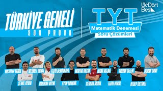 ÜÇDÖRTBEŞ YAYINLARI TÜRKİYE GENELİ SON PROVA  TYT MATEMATİK ÇÖZÜMLERİ [upl. by Ahsitnauq500]