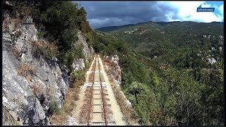 Drivers View Pelion Mountain Train Ano Lechonia  Milies Greece  395 [upl. by Lindblad]