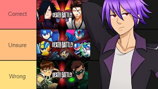 Which Death Battles are CANONICALLY correct Tier List Part 2 [upl. by Joacima]