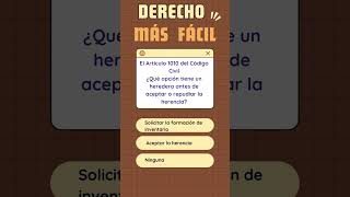 Opción herencia short 5 Derecho derecho onlinequiz quiz onlinetest examenes estadodederecho [upl. by Jane]