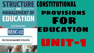 BESC132UNIT1CONSTITUTIONAL PROVISIONS FOR EDUCATIONPART1 [upl. by Eineeuq]