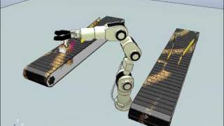 Robot Simulator Simulation of a PickandPlace Katana Robot with Paint Nozzle in VREP [upl. by Flower254]