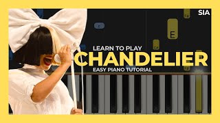 CHANDELIER  slow and easy piano tutorial  Sia [upl. by Anesusa491]