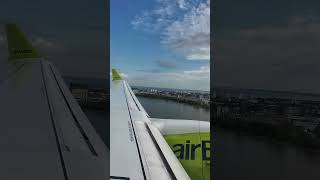 airBaltic Airbus A220300 Landing into Tallinn Airport in 4K shorts [upl. by Nueormahc]