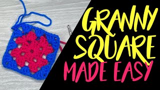 How to make a GRANNY SQUARE and a MAGIC RING hack  Beginners Guide [upl. by Wood]