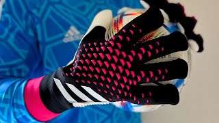 Adidas PREDATOR ACCURACY GL PRO FINGERSAVE PROMO OWN YOUR FOOTBALL Goalkeeper Gloves [upl. by Nnaarat]