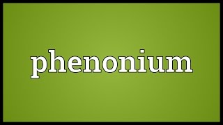 Phenonium Meaning [upl. by Mcmath869]