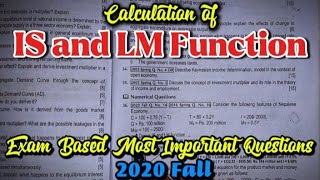 Numerical Problem Related To IS amp LM Function  Exam Model Question  2020 Fall  Macroeconomics [upl. by Etnaed]