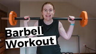 20 MINUTE BARBELL WORKOUT FOR WOMEN 5 Moves four rounds [upl. by Pas22]