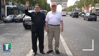 Donald Trump and Kim Jong Un IMPERSONATORS steal the show at Paris Olympics with funny ANTICS [upl. by Ahsaetan768]