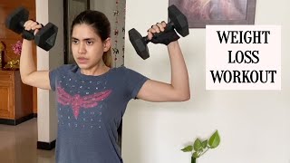 Full Body Workout for weight loss fat loss at home with weights or Dumbbells [upl. by Elocyn933]