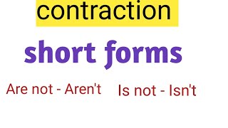 Contractions in english grammar contraction [upl. by Imim]