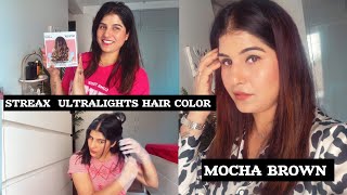 Streax Ultralights Hair Color  Mocha brown  Demo amp Review [upl. by Etiam606]