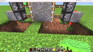 Tutorial de redstone puertas con pistones pegajosos [upl. by Sivrahc]