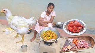 Chekan Village Style Cooking by desi village girl recipe  chikan recipe village style [upl. by Ytiak428]