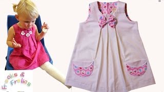 Ho to sew a simple Girls Dress  Sewing Tutorial  Sewing Pattern Lily  Frocks amp Frolics [upl. by Arvin935]