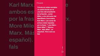 Este cartel vial en EEUU no muestra la frase “Less Marx More Milei” la imagen está manipulada ❌ [upl. by Ellinger]