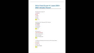 ISSA Final Exam 1 Latest Questions With 100 Correct Answers Already Passed [upl. by Antonie491]