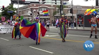 Pride Month Celebrations Protests in Los Angeles  VOANews [upl. by Jahdal893]