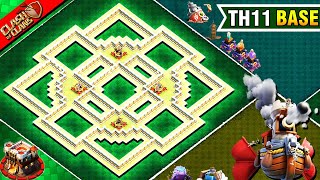 NEW STRONGEST Town Hall 11 TH11 TROPHY FARMING BASE With CopyLink 2022  Clash Of Clans 806 [upl. by Assiar]