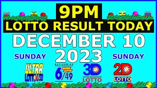 9pm Lotto Result Today December 10 2023 Sunday [upl. by Dincolo]